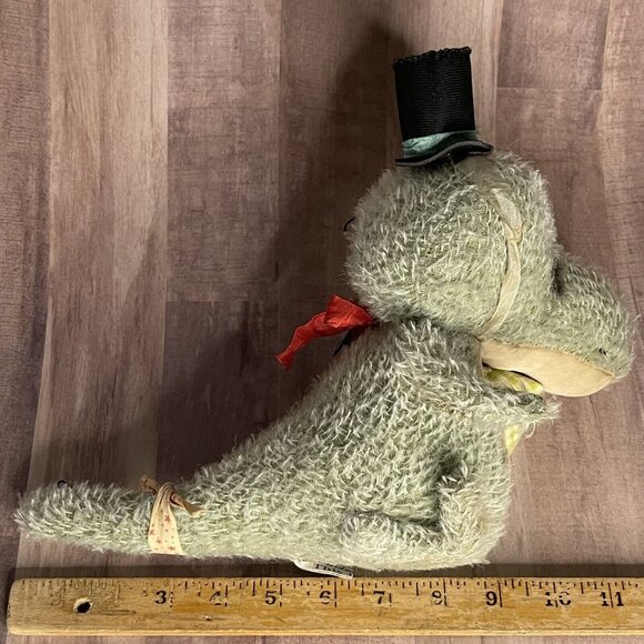 Vintage Antique Plush toy Dinosaur Gator Mr Snapsworth, OOAK toy handmade toy - Picture 16 of 16